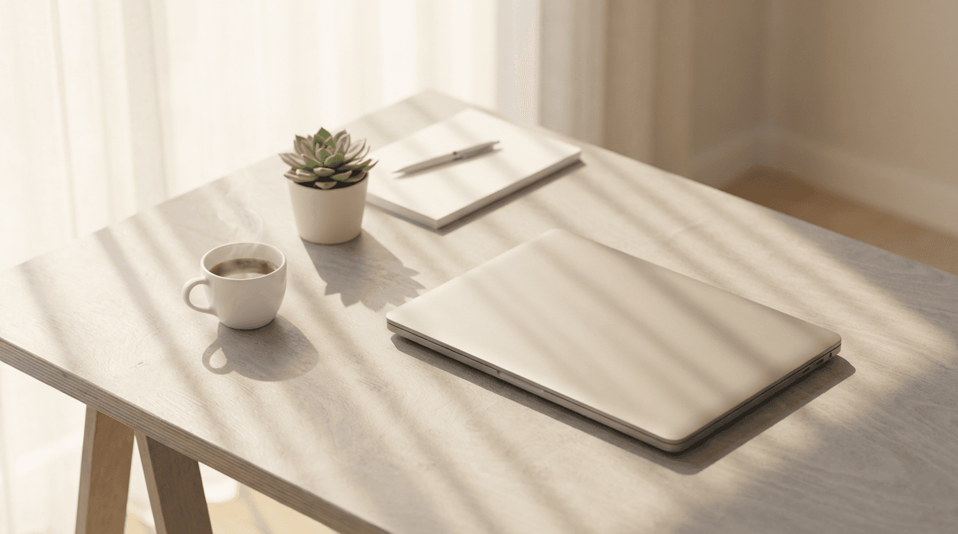 Laptop with data analytics dashboard on desk